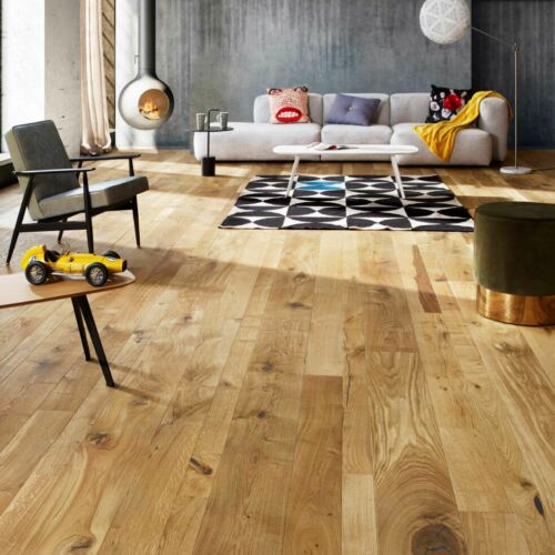 Parquet en Chêne contrecollé à la française, en 3 largeurs, structuré huilé naturel