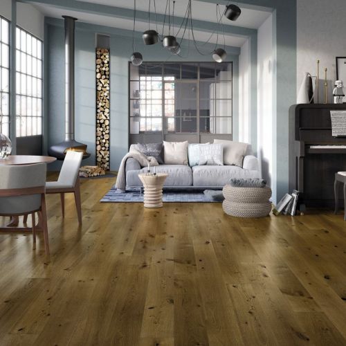 Parquet en Chêne contrecollé brossé, vernis mat