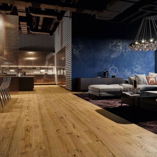Parquet en Chêne contrecollé brossé, vernis mat