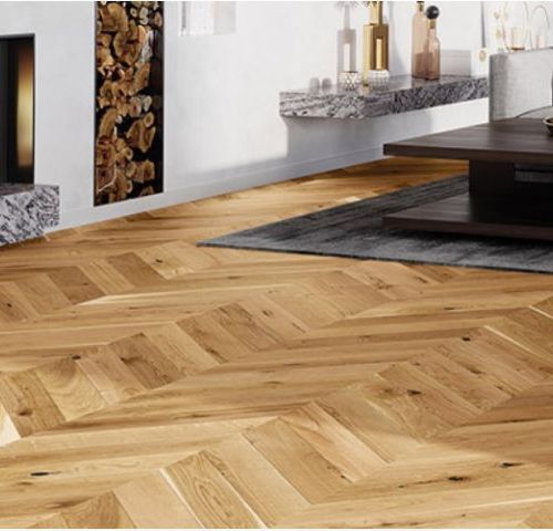 Parquet en Chêne contrecollé Point de Hongrie, vernis mat