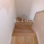 habillage escalier chêne vernis mat