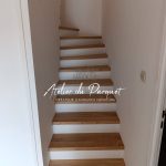 habillage escalier chêne vernis mat