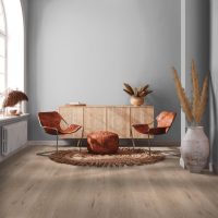 Parquet contrecollé Chêne, brossé et vernis mat